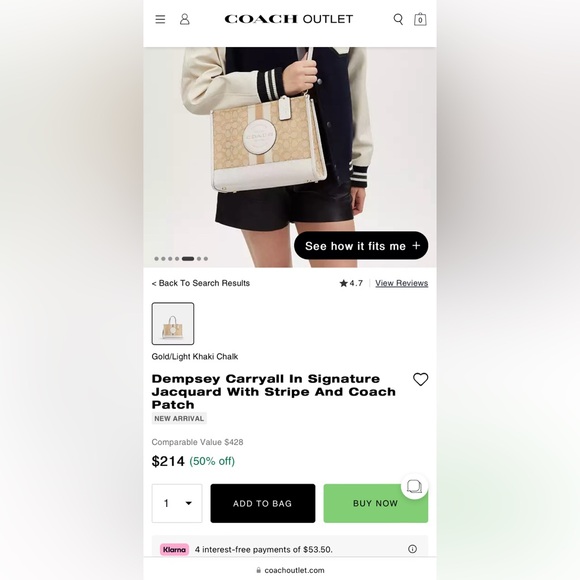 Coach: Dempsey Carryall Bag In Signature Jacquard With Stripe And Coach Patch - Picture 12 of 12